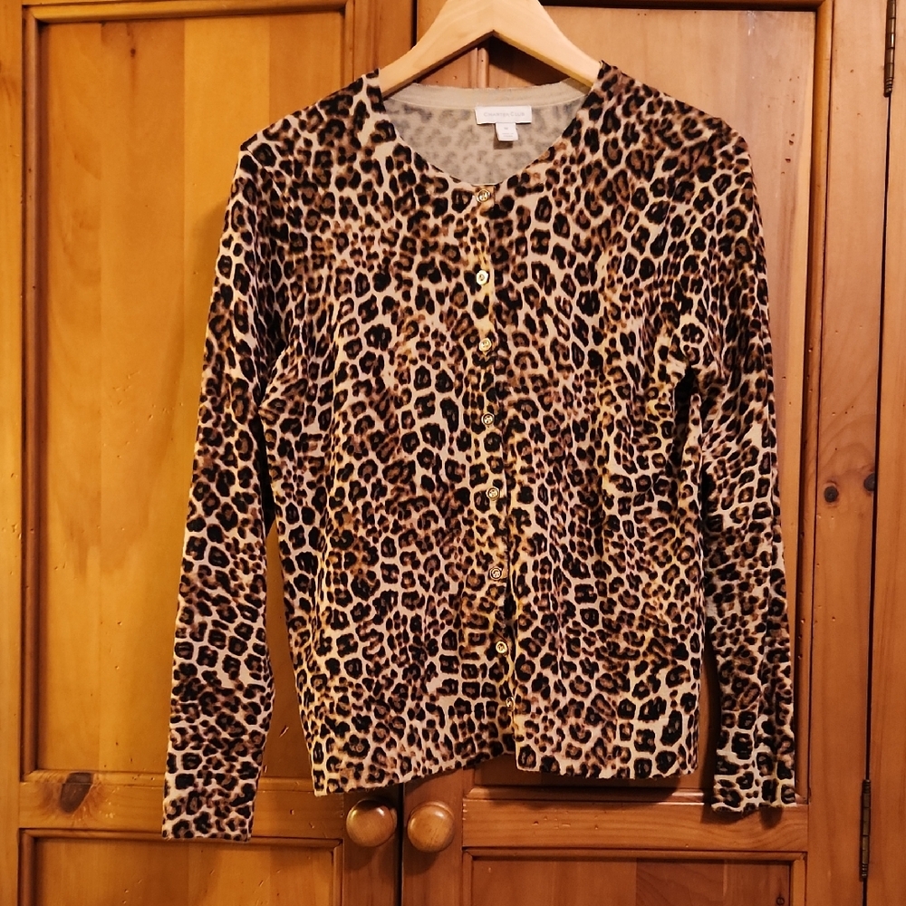 Charter Club Leopard Print Cardigan